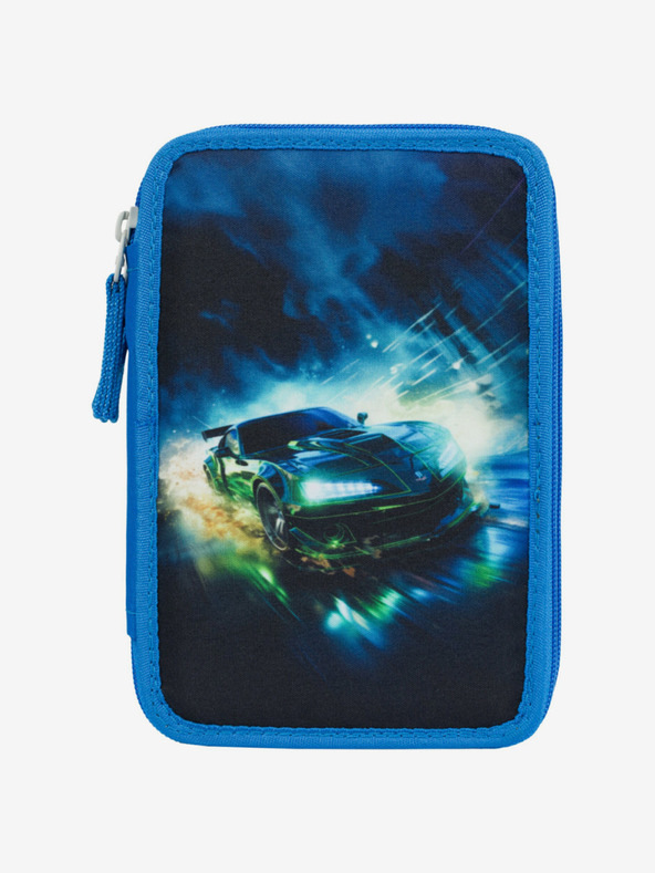 BAAGL  Blaues Schulmäppchen dreistöckig Baagl Racing Car