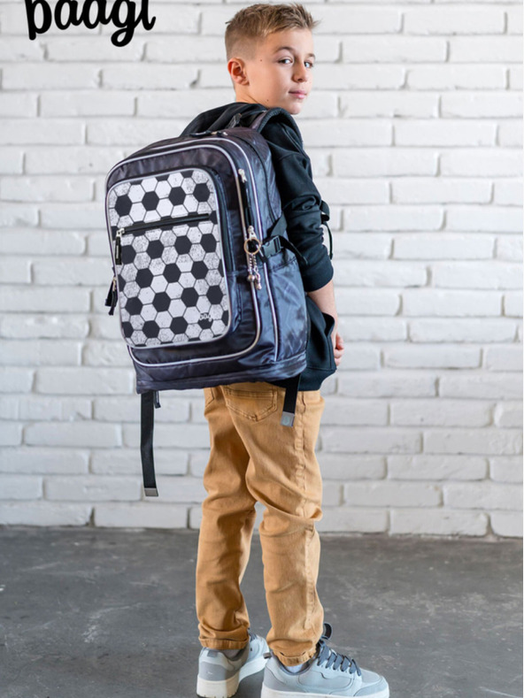BAAGL  Schwarzer Schulrucksack Baagl Cubic Goal