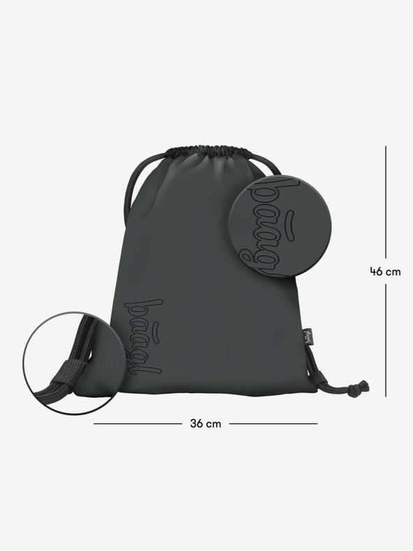 BAAGL  Graues Schulset - Rucksack, Mäppchen, Tasche Baagl Skate Darkness