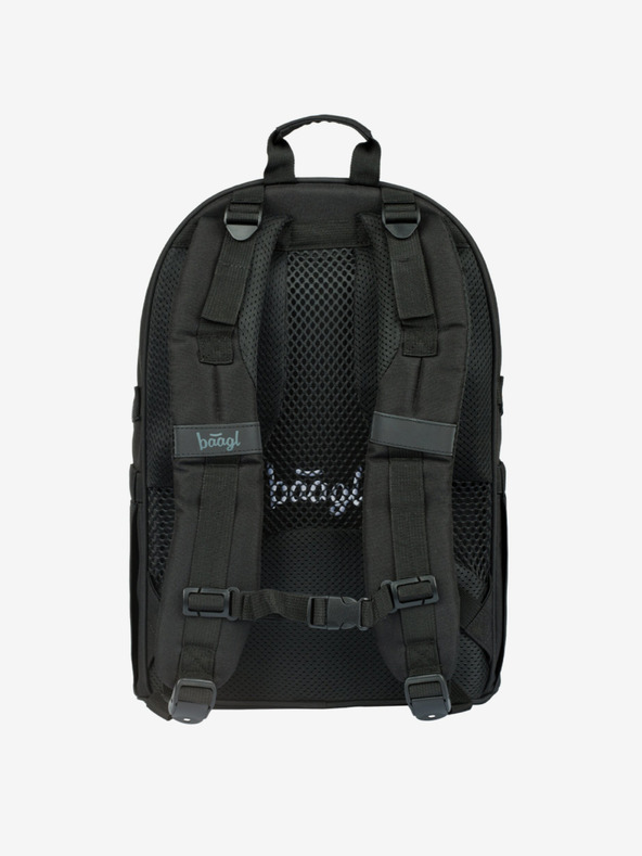 BAAGL  Graues Schulset - Rucksack, Mäppchen, Tasche Baagl Skate Darkness