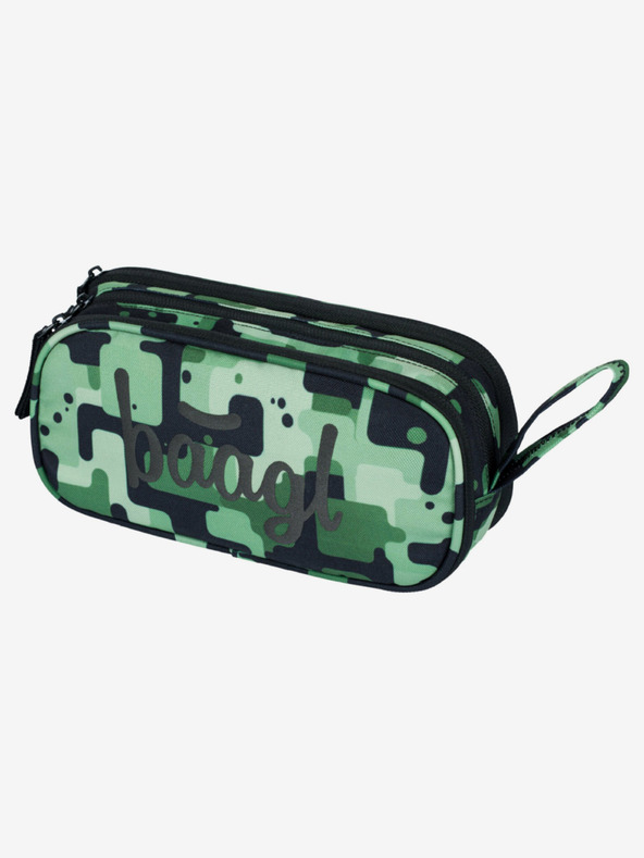 BAAGL  Schwarzes Schulset - Rucksack, Mäppchen, Tasche Baagl Coolmate Green