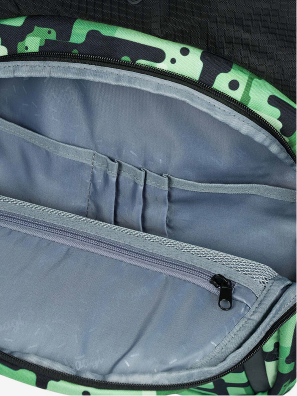 BAAGL  Schwarzes Schulset - Rucksack, Mäppchen, Tasche Baagl Coolmate Green