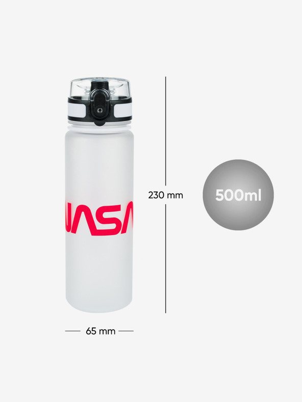 BAAGL  Weiße tritan Trinkflasche nasa, 500 ml Baagl