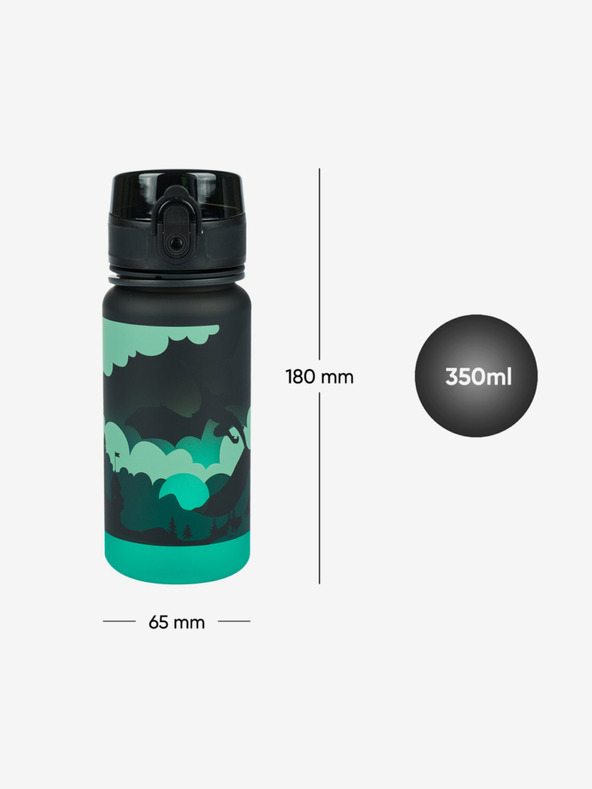 BAAGL  Schwarze tritan Trinkflasche Farbverlauf Drache, 350 ml Baagl