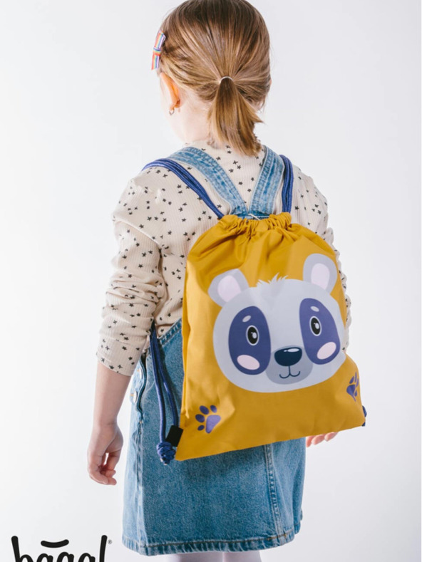 BAAGL  Gelbe Vorschultasche Baagl Waschbär