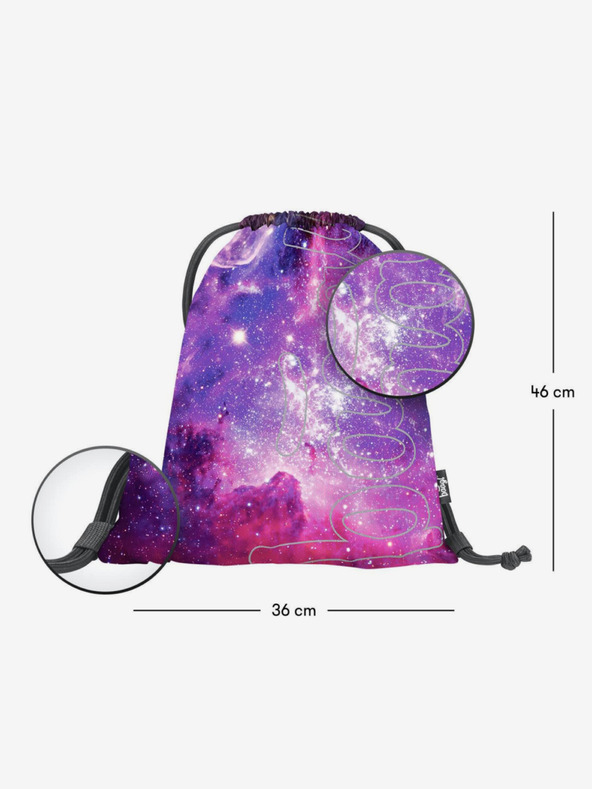 BAAGL  Lila 3er Set Skate Galaxie: Rucksack, Mäppchen, Tasche Baagl