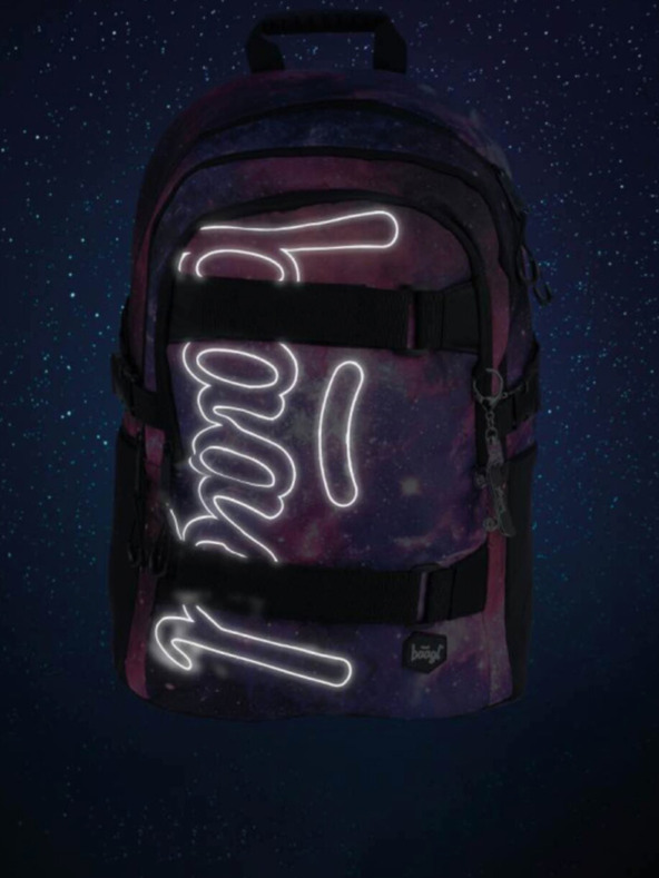BAAGL  Lila 3er Set Skate Galaxie: Rucksack, Mäppchen, Tasche Baagl