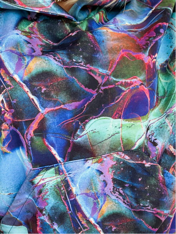 numoco Känguru-Kapuzenpullover - blau marmoriert Numoco