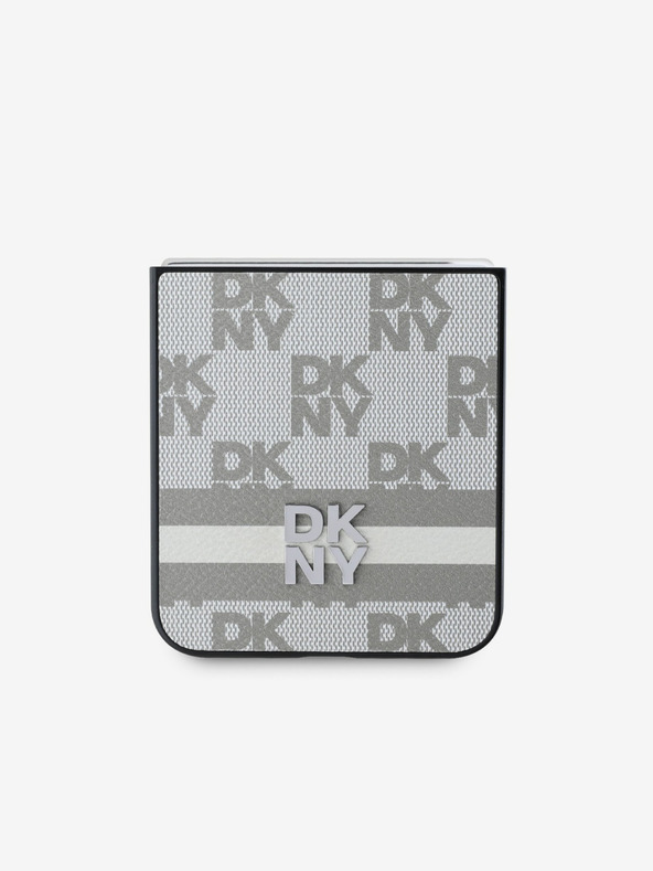 DKNY DKNY PU Leder Karomuster und Streifen Backcover für Samsung Galaxy Z Flip 6 Beige