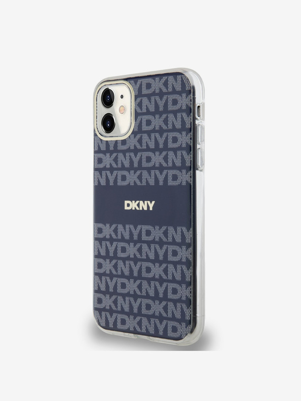 DKNY PC/TPU Repeat Pattern Tonal Stripe Magsafe Back Cover für iPhone 11 Blau DKNY