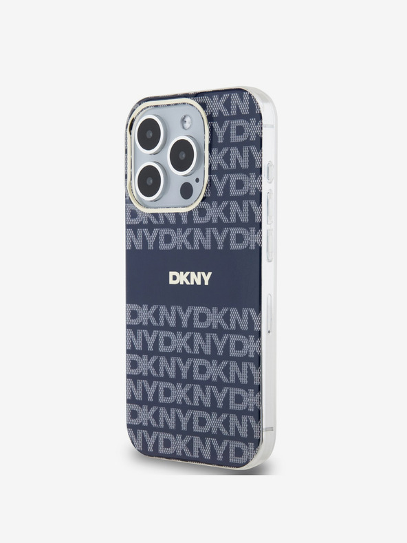 DKNY PC/TPU Wiederholungsmuster Tonal Stripe Magsafe Back Cover für iPhone 15 Pro Max Blau DKNY