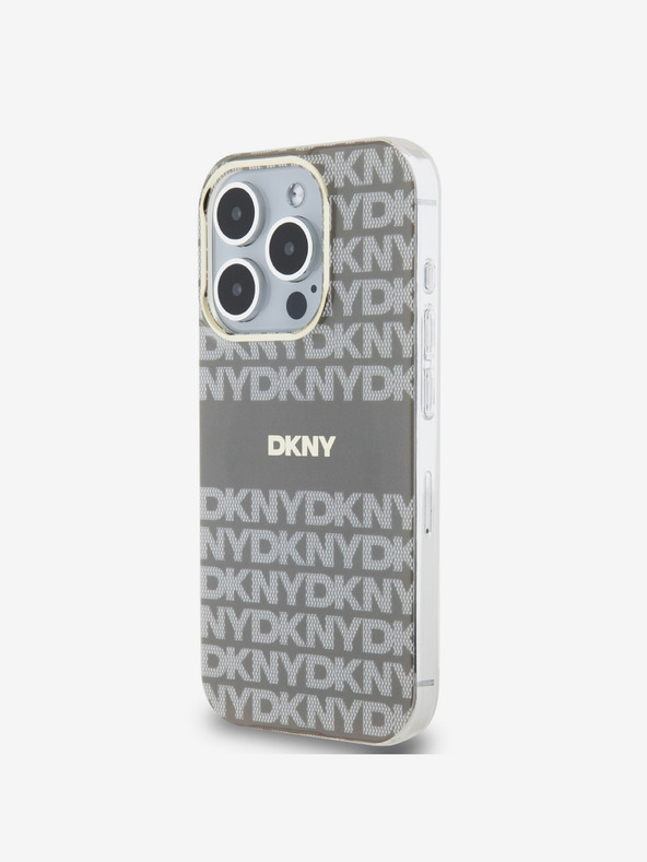 DKNY PC/TPU Wiederholungsmuster Tonal Stripe Magsafe Back Cover für iPhone 14 Pro Max Beige DKNY