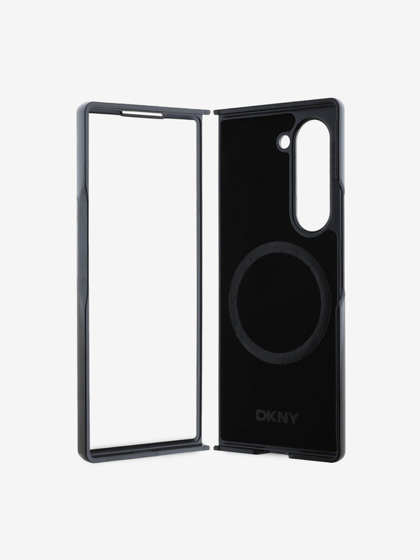 DKNY DKNY PU Leder Wiederholungsmuster Boden Streifen MagSafe Back Cover für Samsung Galaxy Z Fold 6 Braun