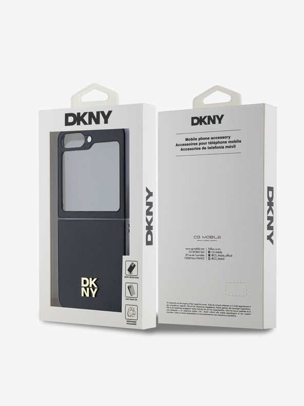 DKNY DKNY PU Leder Stack Logo Schutzhülle für Samsung Galaxy Z Flip 6 Schwarz
