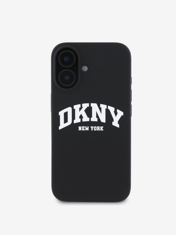 DKNY DKNY Liquid Silicone Arch Logo MagSafe Back Cover für iPhone 16 Plus Schwarz