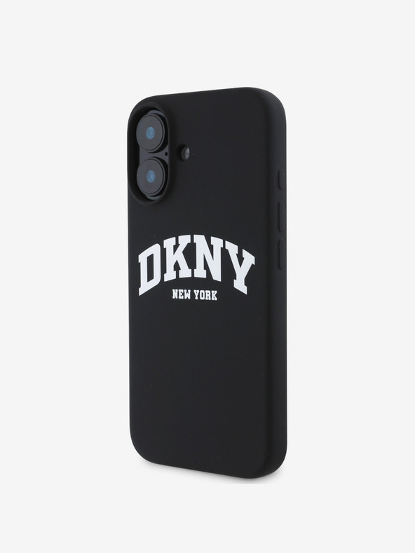 DKNY DKNY Liquid Silicone Arch Logo MagSafe Back Cover für iPhone 16 Plus Schwarz