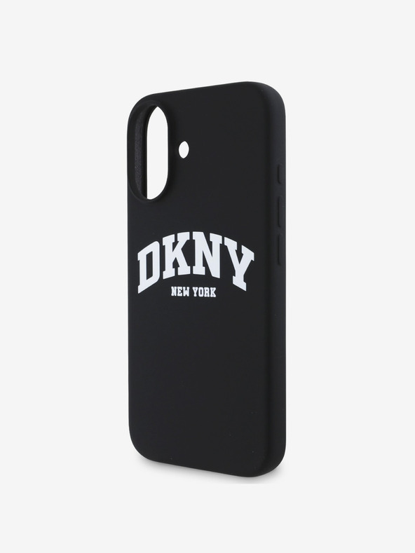 DKNY DKNY Liquid Silicone Arch Logo MagSafe Back Cover für iPhone 16 Plus Schwarz