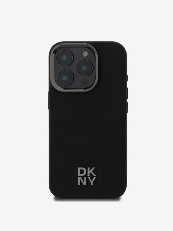 DKNY DKNY PU Leder Stack Logo Magsafe Schutzhülle für iPhone 16 Pro Max Schwarz