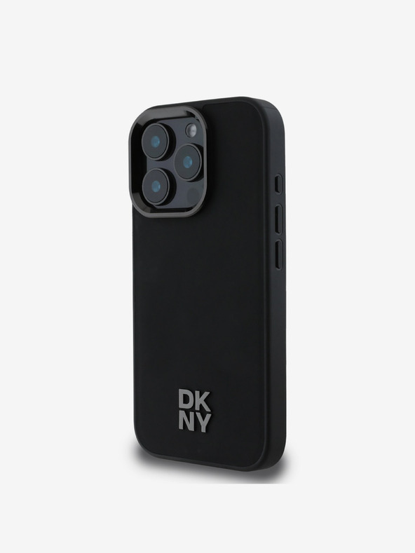DKNY DKNY PU Leder Stack Logo Magsafe Schutzhülle für iPhone 16 Pro Max Schwarz