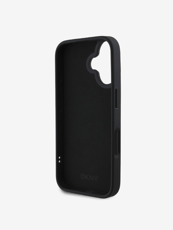 DKNY DKNY 3D Rubber Repeat Logo Line Back Cover für iPhone 16 Schwarz