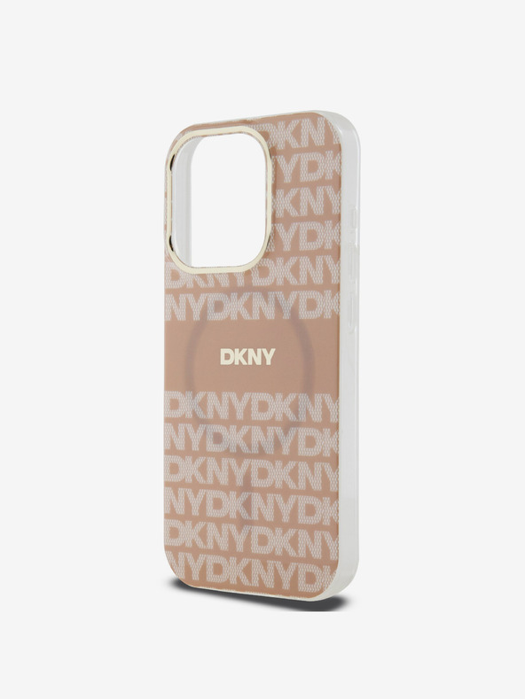 DKNY PC/TPU Repeat Pattern Tonal Stripe Magsafe Back Cover für iPhone 13 Pro Pink DKNY