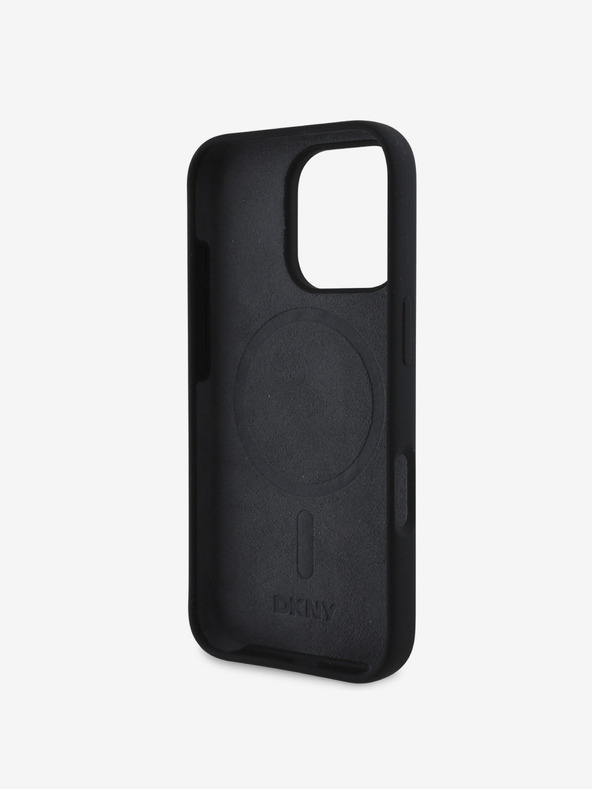 DKNY DKNY Liquid Silicone Arch Logo MagSafe Back Cover für iPhone 16 Pro Schwarz