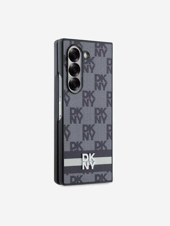 DKNY DKNY PU Leder Karomuster und Streifen Back Cover für Samsung Galaxy Z Fold 6 Schwarz