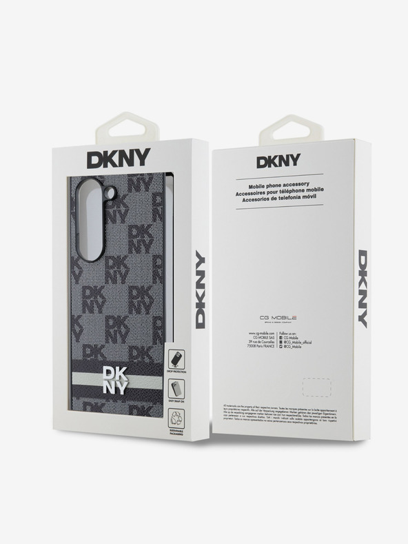 DKNY DKNY PU Leder Karomuster und Streifen Back Cover für Samsung Galaxy Z Fold 6 Schwarz