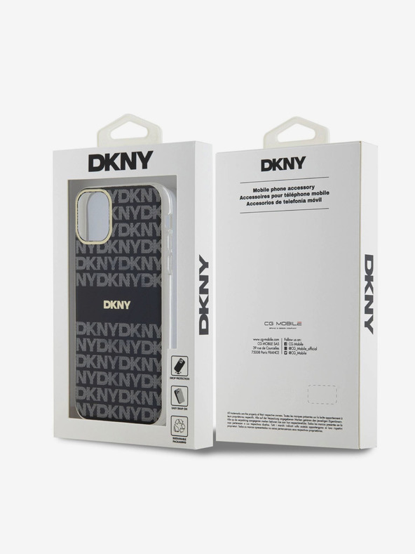 DKNY PC/TPU Repeat Pattern Tonal Stripe Magsafe Back Cover für iPhone 11 Schwarz DKNY