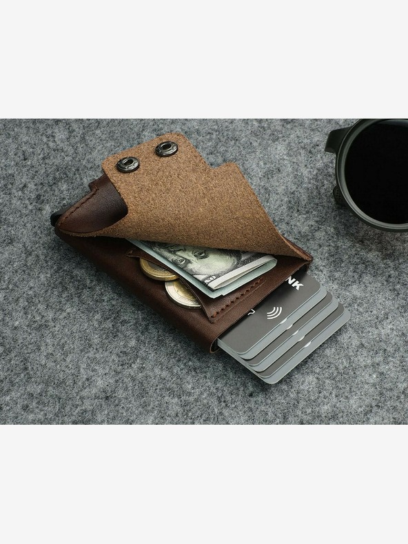 Pularys Pularys Herren Portemonnaie aus Leder Funky braun