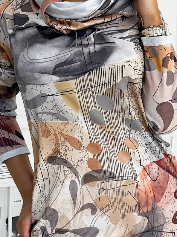 numoco Rollkragenpulloverkleid - Silberbraun Numoco IRENE