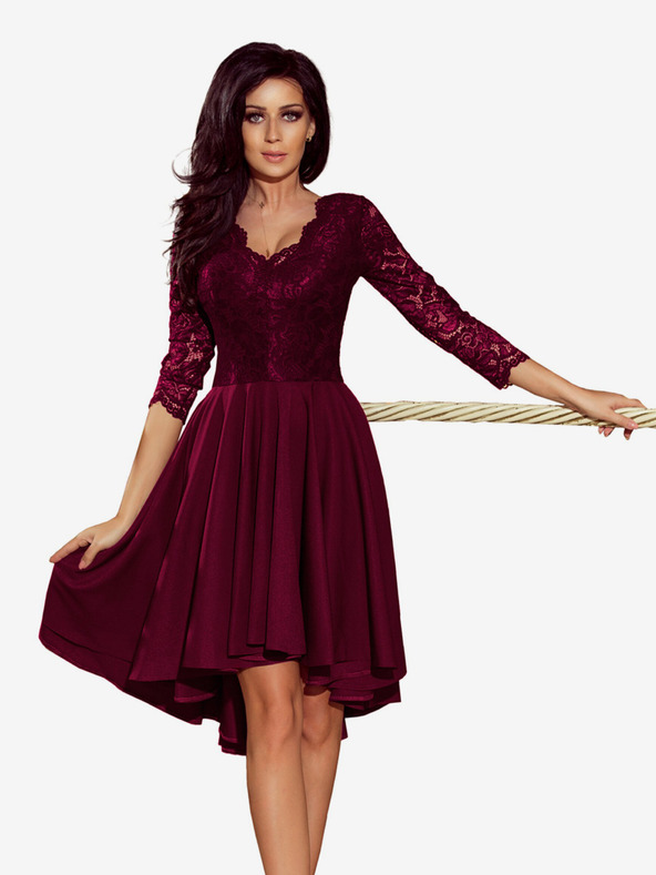 numoco Exklusives Kleid mit Spitze - pflaumenfarben Numoco NICOLLE