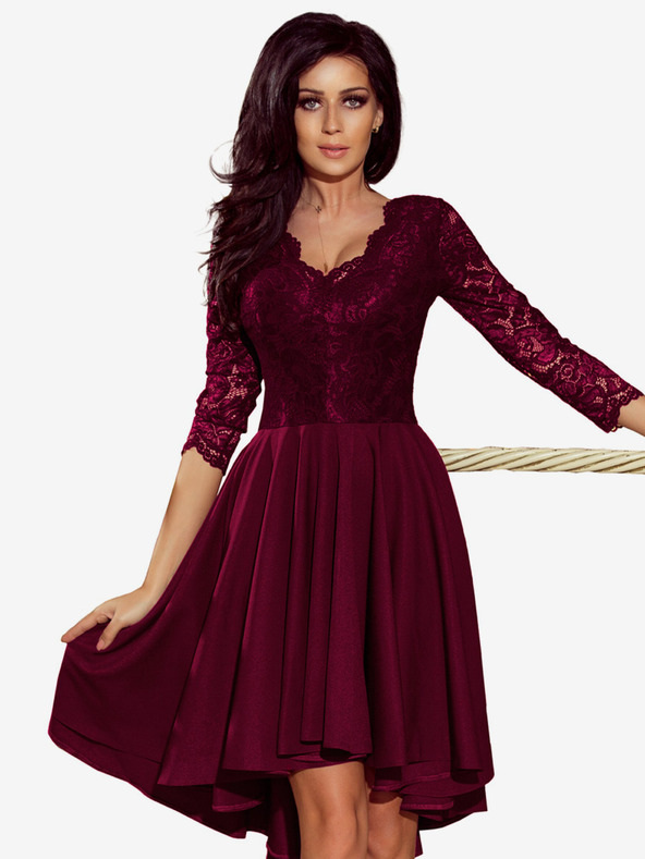 numoco Exklusives Kleid mit Spitze - pflaumenfarben Numoco NICOLLE