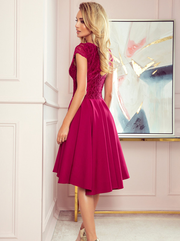 numoco Exklusives Kleid mit Spitze - burgunderrot Numoco PATRICIA