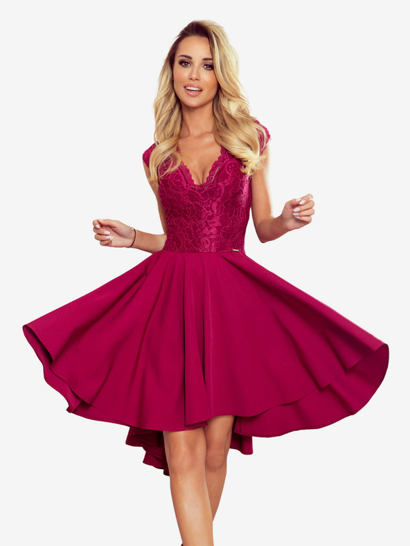 numoco Exklusives Kleid mit Spitze - burgunderrot Numoco PATRICIA