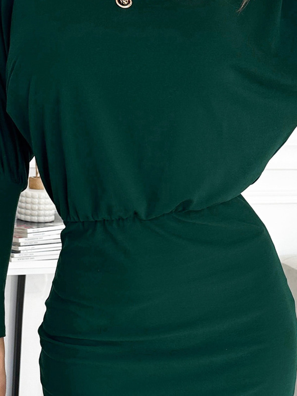 numoco Kleid mit Manschettenärmeln - grün Numoco LARA