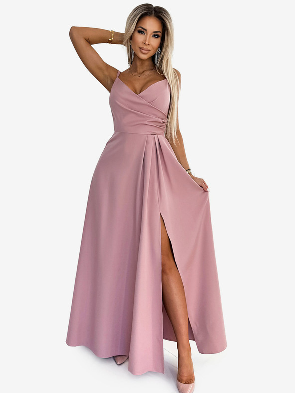 numoco Elegantes Maxikleid mit Trägern - schmutzigrosa Numoco CHIARA