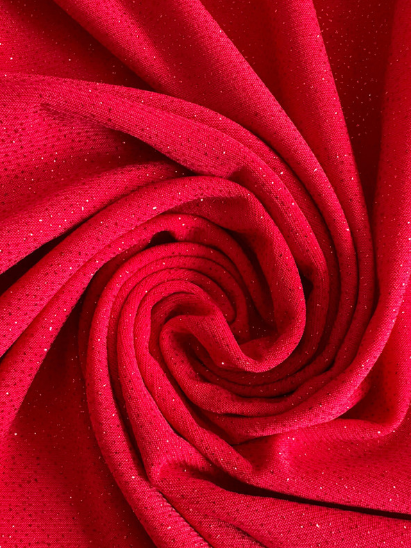 numoco Klassisches Kleid mit Rückenausschnitt - rot mit Glitzer Numoco ELEONORA