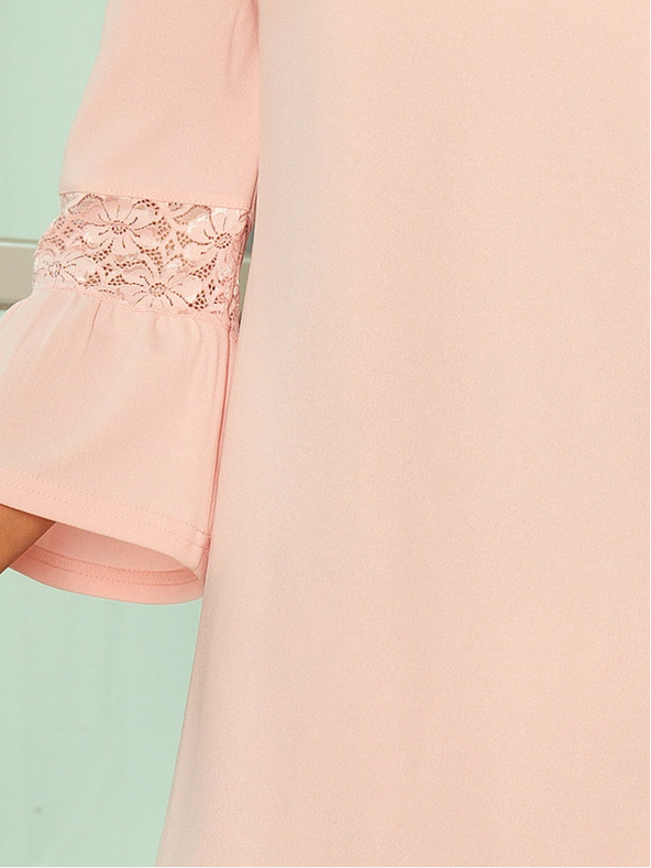 numoco Kleid mit Spitzenärmeln - pastellrosa Numoco MARGARET