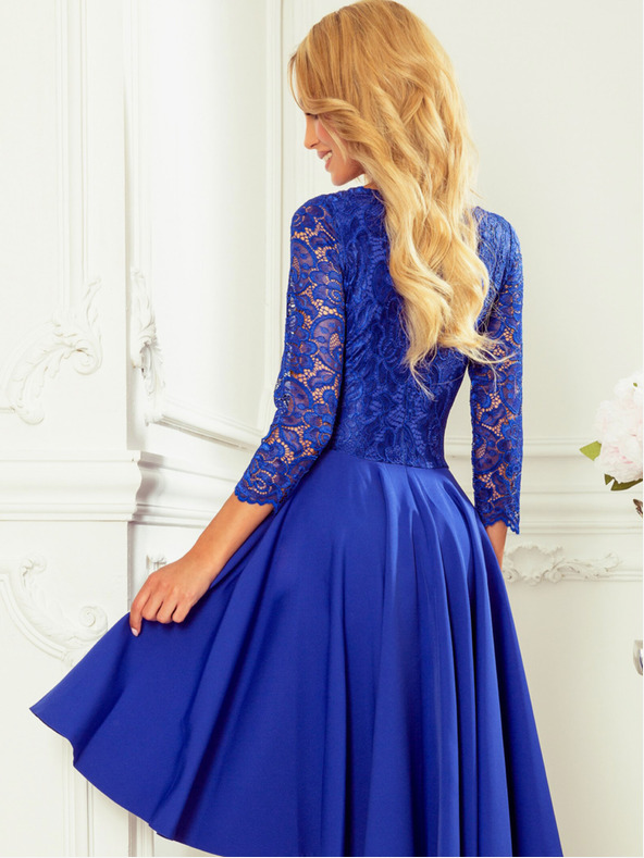 numoco Exklusives Kleid mit Spitze - blau Numoco NICOLLE