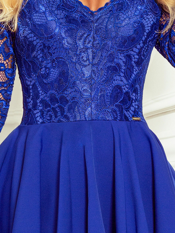 numoco Exklusives Kleid mit Spitze - blau Numoco NICOLLE
