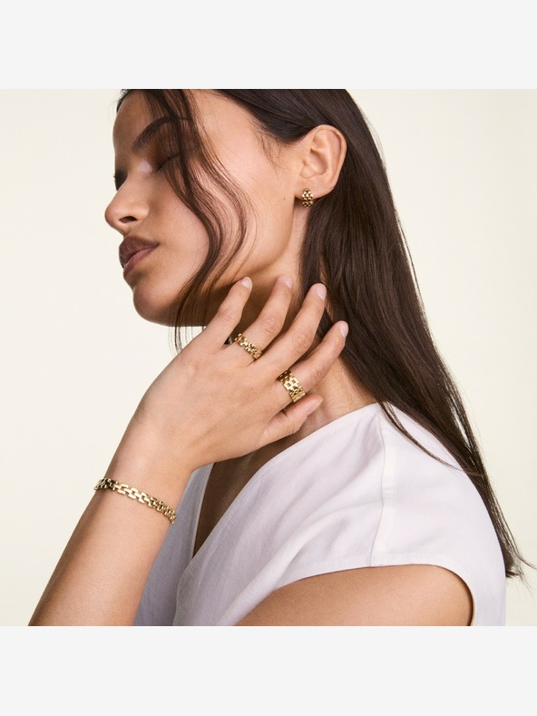 Daniel Wellington Damen goldene Stahlohrringe Daniel Wellington 5-Link