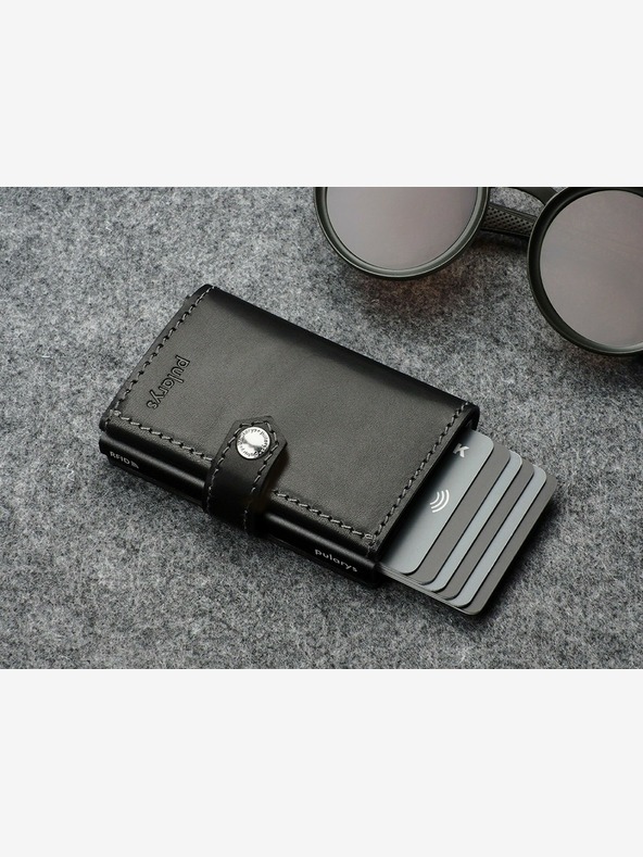 Pularys Pularys Herren Portemonnaie aus Leder Hiker Schwarz 211114101