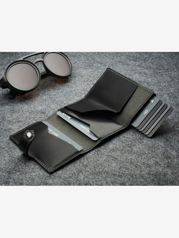 Pularys Pularys Herren Portemonnaie aus Leder Hiker Schwarz 211114101