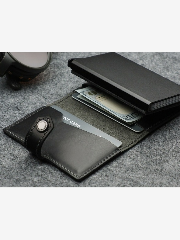 Pularys Pularys Herren Portemonnaie aus Leder Hiker Schwarz 211114101