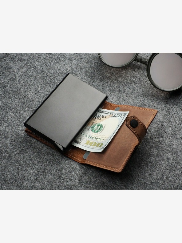 Pularys Pularys Herren Ledergeldbörse Hiker Braun 211128406