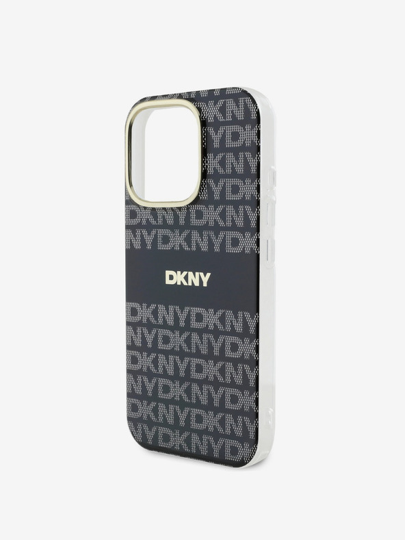 DKNY DKNY PC/TPU Repeat Pattern Tonal Stripe Magsafe Back Cover für iPhone 16 Pro Schwarz