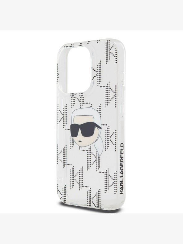 Karl Lagerfeld Karl Lagerfeld IML Galvanisierter Karlskopf Back Cover für iPhone 15 Pro Transparent