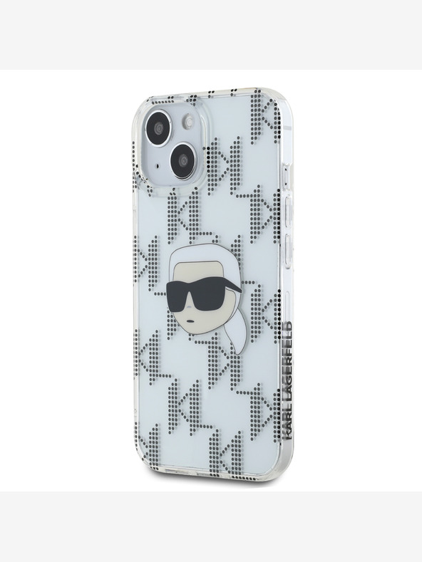 Karl Lagerfeld Karl Lagerfeld IML Galvanisierter Karlskopf Back Cover für iPhone 15 Transparent