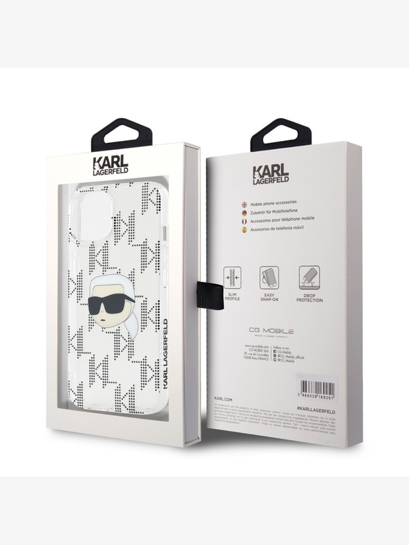 Karl Lagerfeld Karl Lagerfeld IML Galvanisierter Karlskopf Back Cover für iPhone 15 Transparent